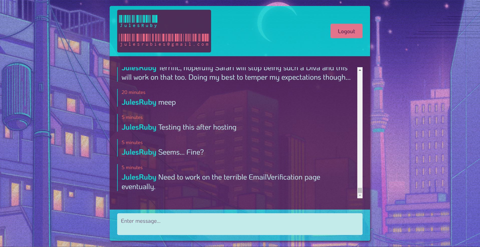 Preview still image of the chatroom.